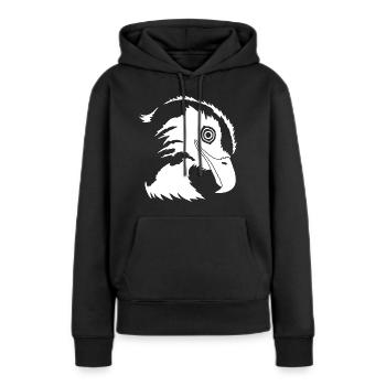Adlerkopf - Frauen Premium Bio Hoodie - Schwarz - Vorne - Julia (174cm)