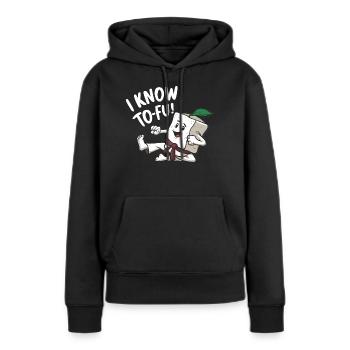 Tofu Lustiges - Frauen Premium Bio Hoodie - Schwarz - Vorne - Julia (174cm)