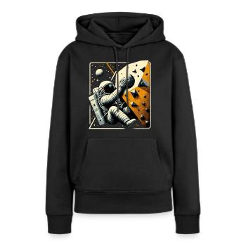 Bouldern Astronaut Raumfahrer Geschenk - Frauen Premium Bio Hoodie - Schwarz - Vorne - Julia (174cm)