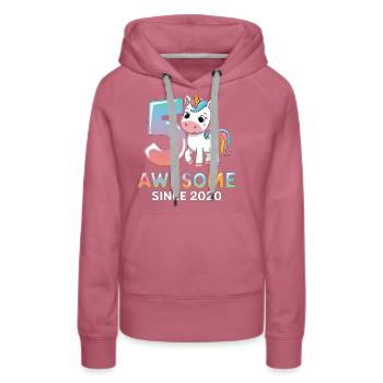 5. Geburtstag - Awesome Since 2020 - Frauen Premium Bio Hoodie - Malve - Vorne - Isabella (175cm)