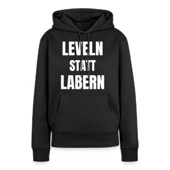Niveler au lieu de babiller - Sweat à capuche Premium bio Femme - noir - Devant - Julia (174cm)