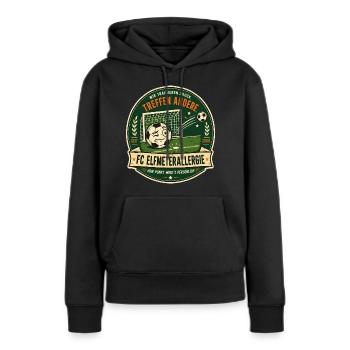 FC Elfmeterallergie - Frauen Premium Bio Hoodie - Schwarz - Vorne - Julia (174cm)