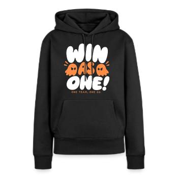 Gagner en tant qu’équipe de jeu unique - Sweat à capuche Premium bio Femme - noir - Devant - Julia (174cm)