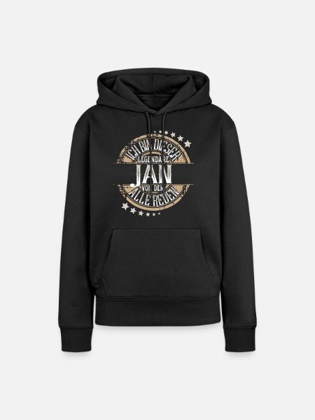 Jan - Frauen Premium Bio Hoodie - Schwarz