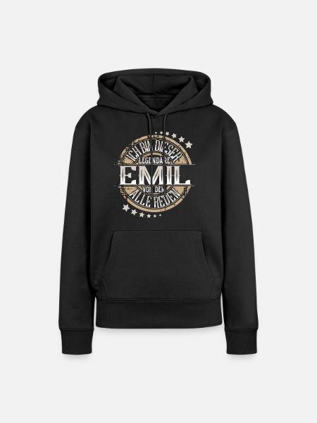 Emil - Frauen Premium Bio Hoodie - Schwarz