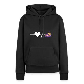 Autoscooter Kirmes Herzschlag - Frauen Premium Bio Hoodie - Schwarz - Vorne - Julia (174cm)