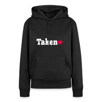 genommen, Valentinstag Geschenke, Valentinstag 2021 - Frauen Premium Bio Hoodie - Schwarz - Vorne - Julia (174cm)