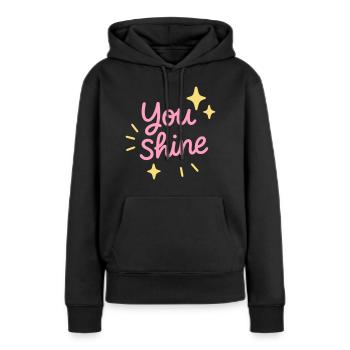 Du strahlst Positives - Frauen Premium Bio Hoodie - Schwarz - Vorne - Julia (174cm)