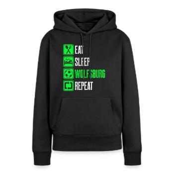 Repeat Wolfsburg - Women’s Premium Organic Hoodie - black - Front - Julia (174cm)