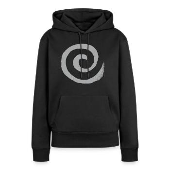 Spirale - Frauen Premium Bio Hoodie - Schwarz - Vorne - Julia (174cm)