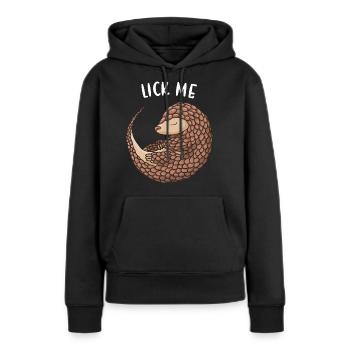 Lèche-moi Pangolin - Sweat à capuche Premium bio Femme - noir - Devant - Julia (174cm)