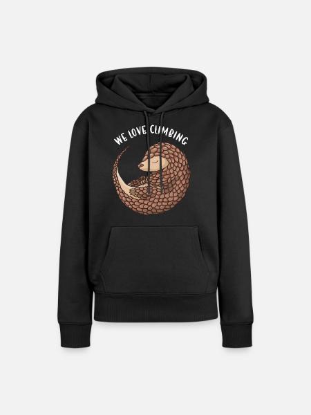 We Love Climbing Pangolin - Frauen Premium Bio Hoodie - Schwarz