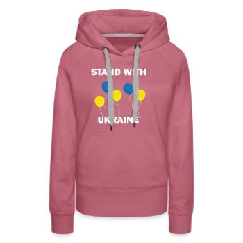 Stand with Ukraine - Frauen Premium Bio Hoodie - Malve - Vorne - Isabella (175cm)