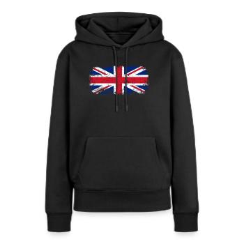 Großbritannien Flagge - Frauen Premium Bio Hoodie - Schwarz - Vorne - Julia (174cm)