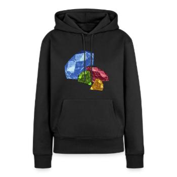 Facettenkristalle im Farbkreis - Frauen Premium Bio Hoodie - Schwarz - Vorne - Julia (174cm)