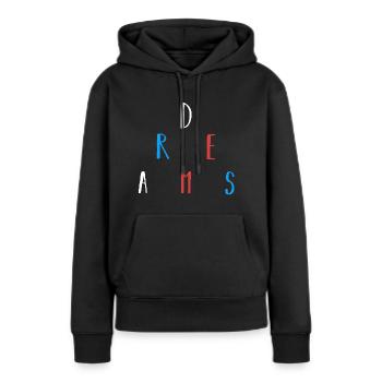 rêves - Sweat à capuche Premium bio Femme - noir - Devant - Julia (174cm)