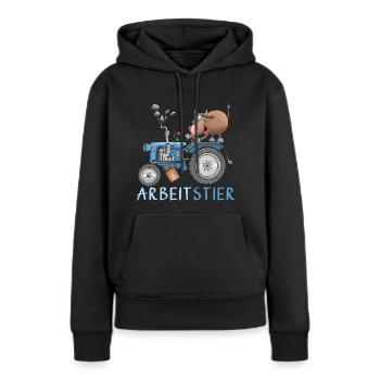 Lustiges Arbeitstier - Frauen Premium Bio Hoodie - Schwarz - Vorne - Julia (174cm)