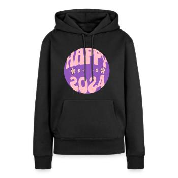 happy new year 2024 - Frauen Premium Bio Hoodie - Schwarz - Vorne - Julia (174cm)