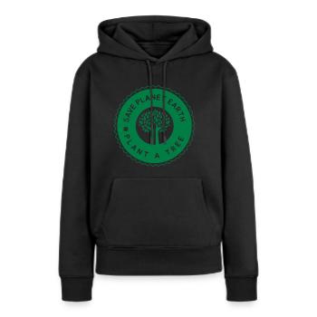 Protection de l’environnement Terre mère Protection de l’environnement Environnement - Sweat à capuche Premium bio Femme - noir - Devant - Julia (174cm)