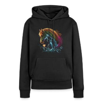 Girl Rider,Equestrian,Riding,Horse,Gifts - Women’s Premium Organic Hoodie - black - Front - Julia (174cm)
