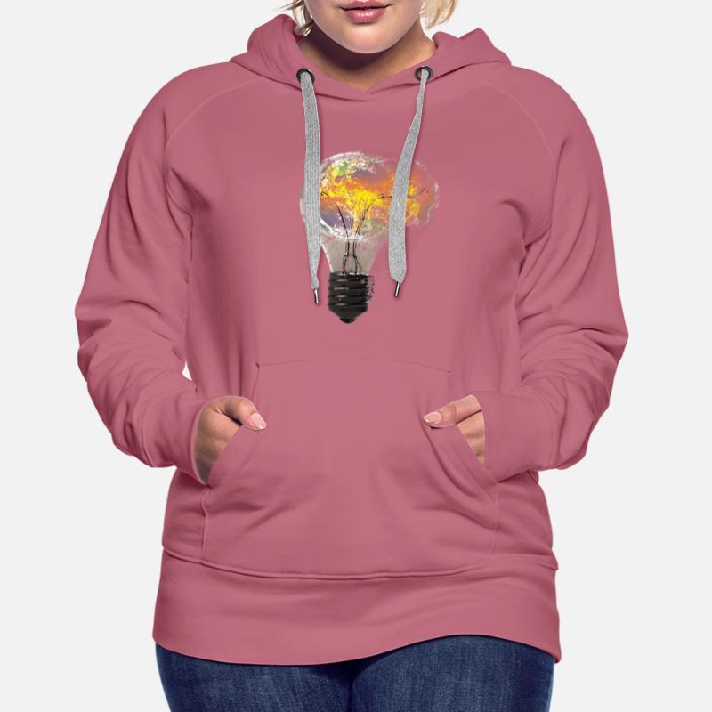 Exploding light bulb bulb lamp earth world Women’s Premium Organic Hoodie
