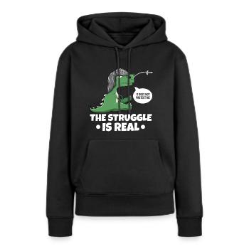 The Struggle Is Real Sword Fighting Fencer - Frauen Premium Bio Hoodie - Schwarz - Vorne - Julia (174cm)