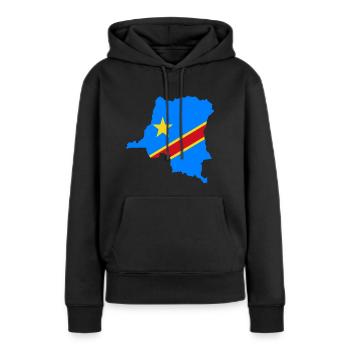 Congo - Sweat à capuche Premium bio Femme - noir - Devant - Julia (174cm)