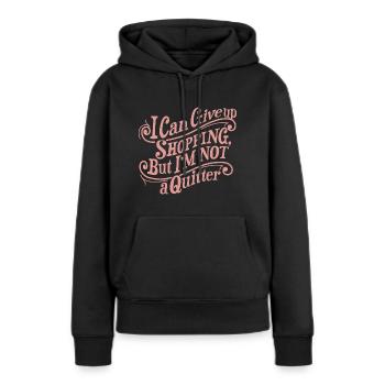 Shopping Quitter Graphic - Sweat à capuche Premium bio Femme - noir - Devant - Julia (174cm)