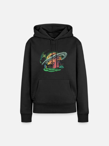Rick And Morty Buntes Panorama Dimension 35-C - Frauen Premium Bio Hoodie - Schwarz