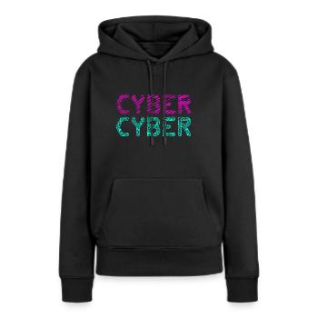cyber cyber - Frauen Premium Bio Hoodie - Schwarz - Vorne - Julia (174cm)