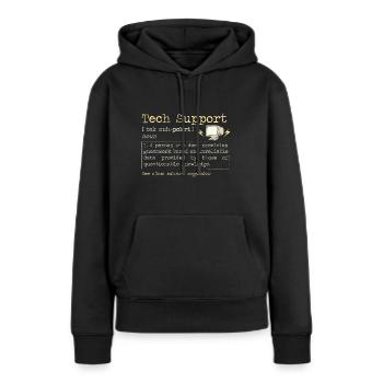 Tech Support | Ordinateur Helpdesk Technique Aide - Sweat à capuche Premium bio Femme - noir - Devant - Julia (174cm)
