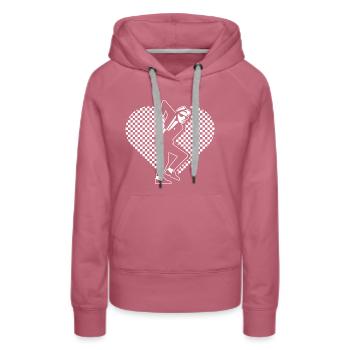 Ska heart and dancer - ska music rude boy - Women’s Premium Organic Hoodie - mauve - Front - Isabella (175cm)