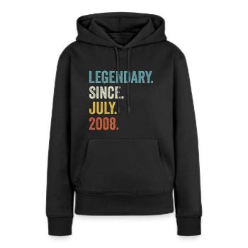 Légendaire depuis juillet 2008 14ème anniversaire - Sweat à capuche Premium bio Femme - noir - Devant - Julia (174cm)
