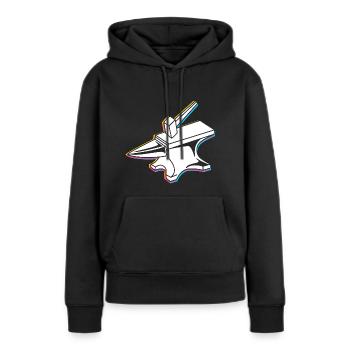 Amboss Schmiedekunst - Frauen Premium Bio Hoodie - Schwarz - Vorne - Julia (174cm)