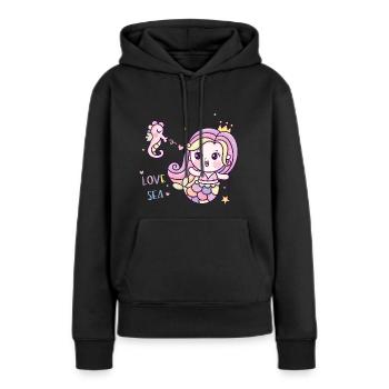 Meerjungfrau - Frauen Premium Bio Hoodie - Schwarz - Vorne - Julia (174cm)