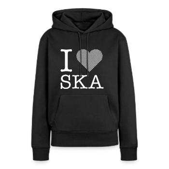 J’aime ska - ska musique garçon grossier - Sweat à capuche Premium bio Femme - noir - Devant - Julia (174cm)
