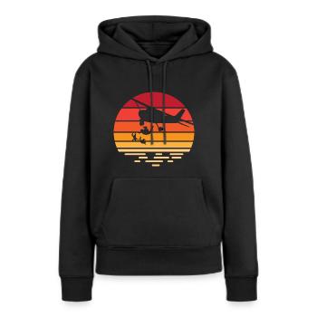 Skydive Parachutiste Skydiver - Sweat à capuche Premium bio Femme - noir - Devant - Julia (174cm)