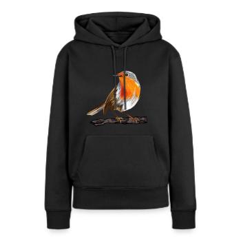 robin - Women’s Premium Organic Hoodie - black - Front - Julia (174cm)