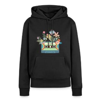 Kinder der Achtziger - Frauen Premium Bio Hoodie - Schwarz - Vorne - Julia (174cm)