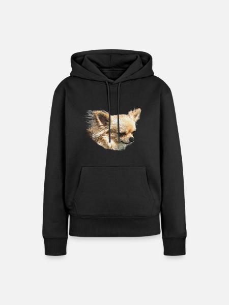 Chihuahua, pienet koirat - Dame Premium hoodie, økologisk bomuld - sort