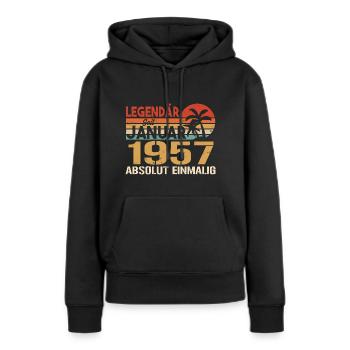 Geburtstagsgeschenk geboren im Januar 1957 - Frauen Premium Bio Hoodie - Schwarz - Vorne - Julia (174cm)