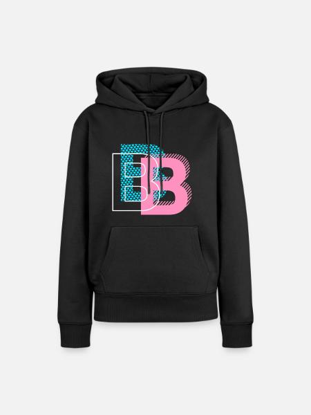 B wie Buchstabe - Frauen Premium Bio Hoodie - Schwarz