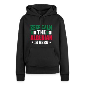 Algerien - Frauen Premium Bio Hoodie - Schwarz - Vorne - Julia (174cm)