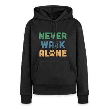 Never Walk Alone - Sweat à capuche Premium bio Femme - noir - Devant - Julia (174cm)