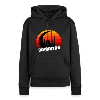 Ramadan Jeûne islamique Islamique Aïd Ramadan - Sweat à capuche Premium bio Femme - noir - Devant - Julia (174cm)