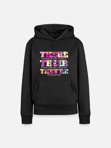 Englischlehrer Geschenke Englischklasse Grammatik - Frauen Premium Bio Hoodie - Schwarz