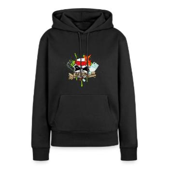 cuisiner pour toujours - Sweat à capuche Premium bio Femme - noir - Devant - Julia (174cm)