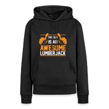 Bûcheron bûcheron - Sweat à capuche Premium bio Femme - noir - Devant - Julia (174cm)