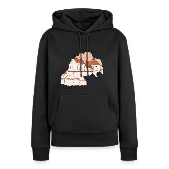 Burghausen - Bavière - Sweat à capuche Premium bio Femme - noir - Devant - Julia (174cm)