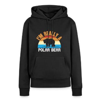 Grizzly Baer Braunbaer Natur Wald Geschenk 39 - Frauen Premium Bio Hoodie - Schwarz - Vorne - Julia (174cm)
